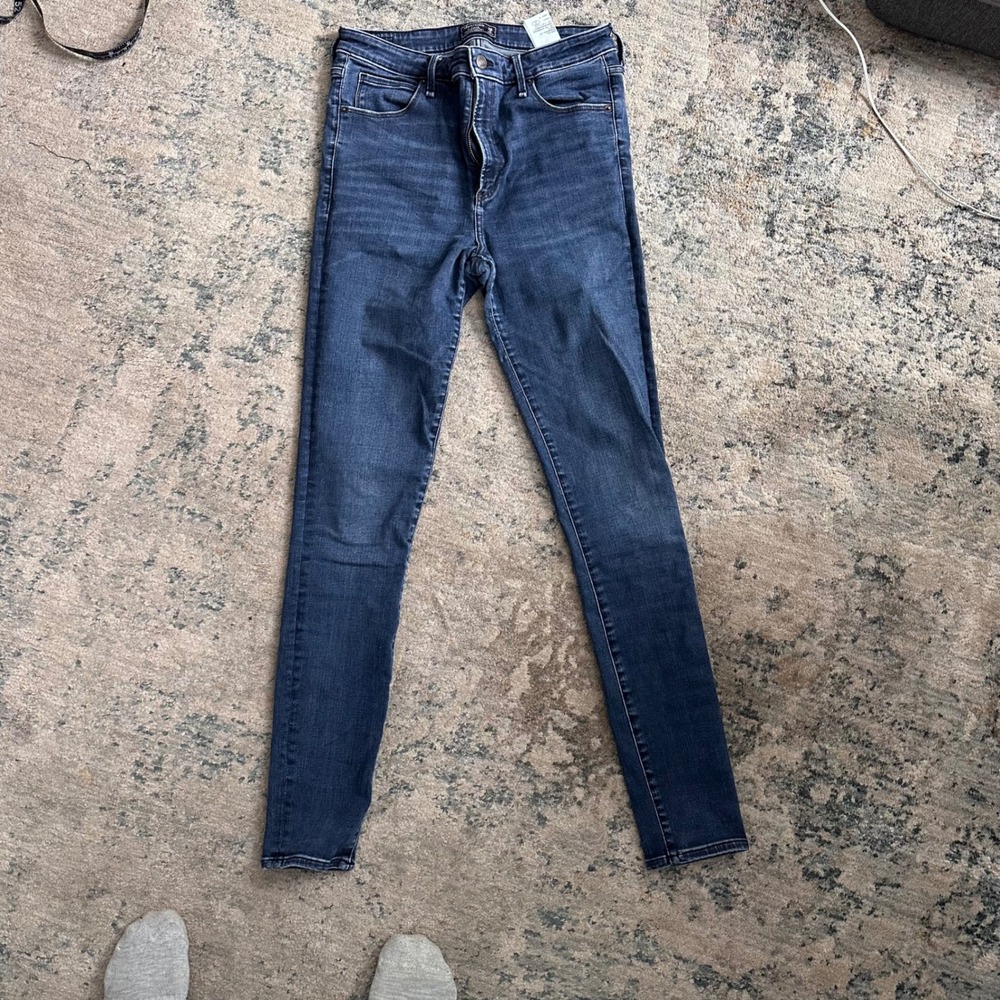 Abercrombie & Fitch Simone High Rise Super Skinny Jeans Dark Wash Blue 28 6L